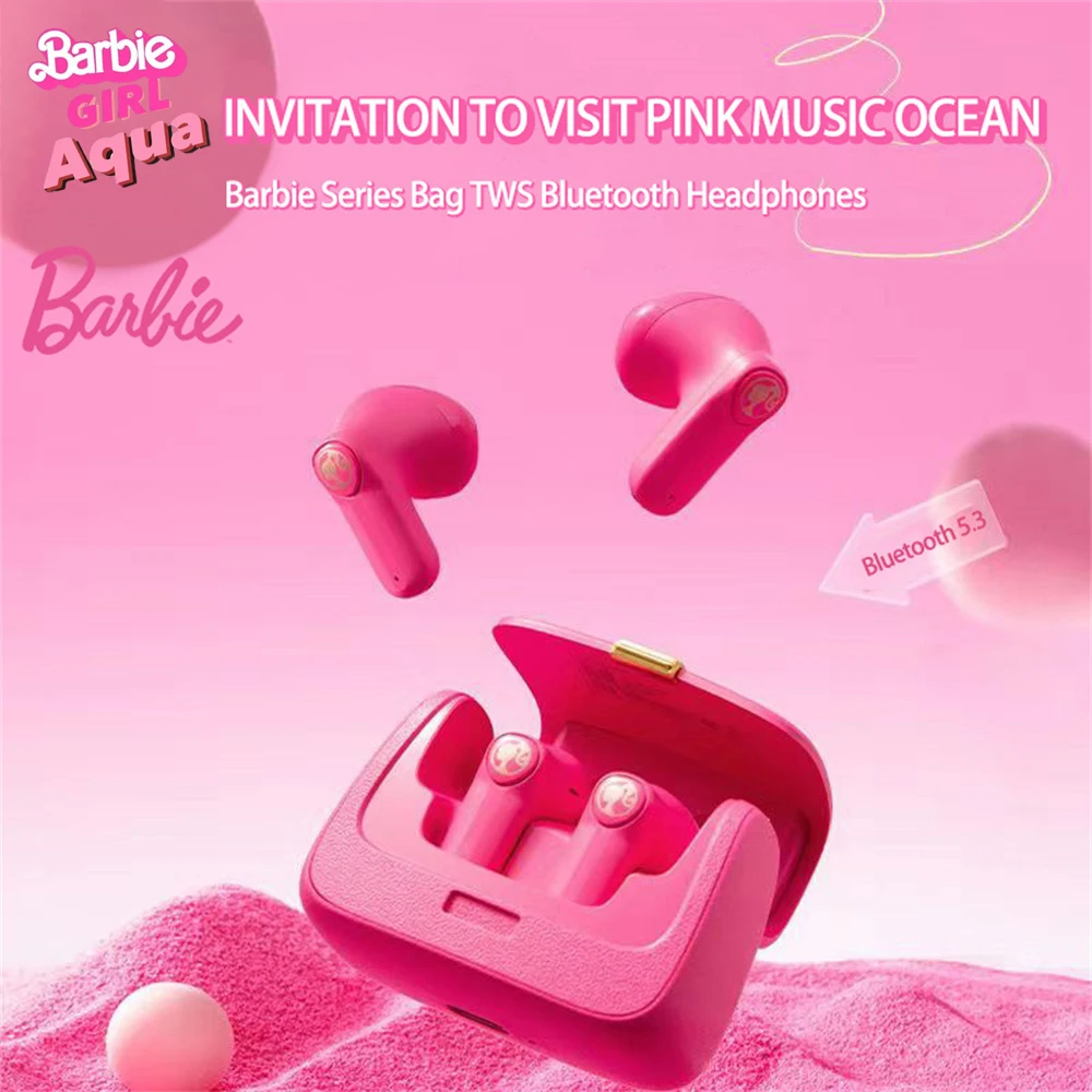 

Kawaii Barbie Series Bluetooth Headset Cute Pink Cartoon Handbag Tws In-Ear Headphone Protective Case Y2k Girl Birthday Gifts