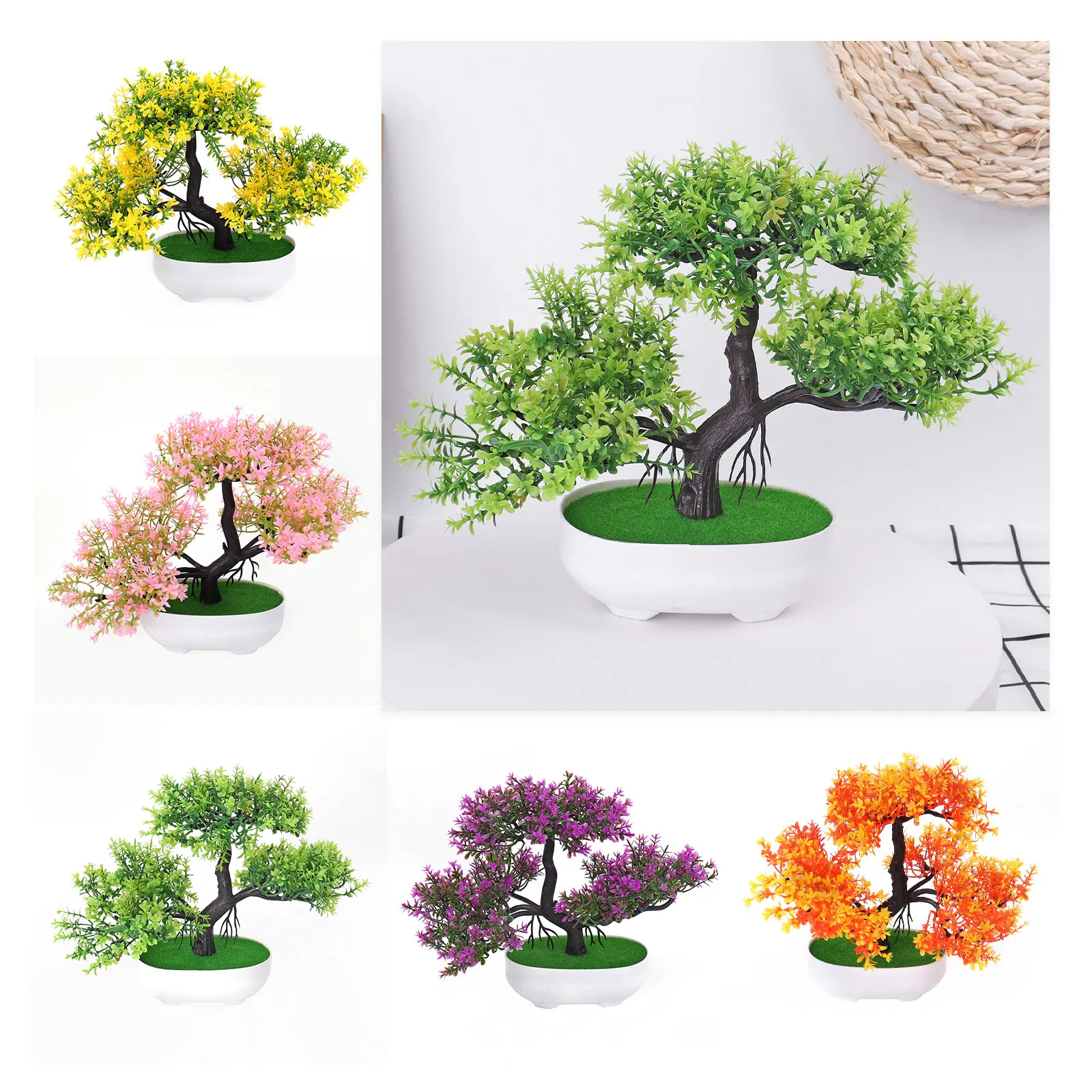 Искусственное растение цветок сосны домашний декор бонсай горшок искусственный