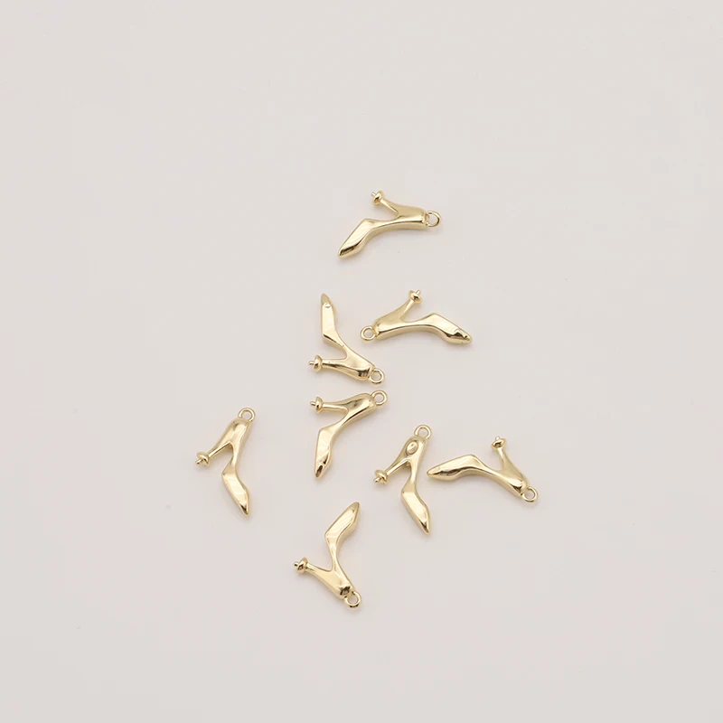 

10Pcs Gold Colors Enamel Cubic High Heel Shoes Charm DIY Metal Bracelet Necklace Jewelry Findings JA0561