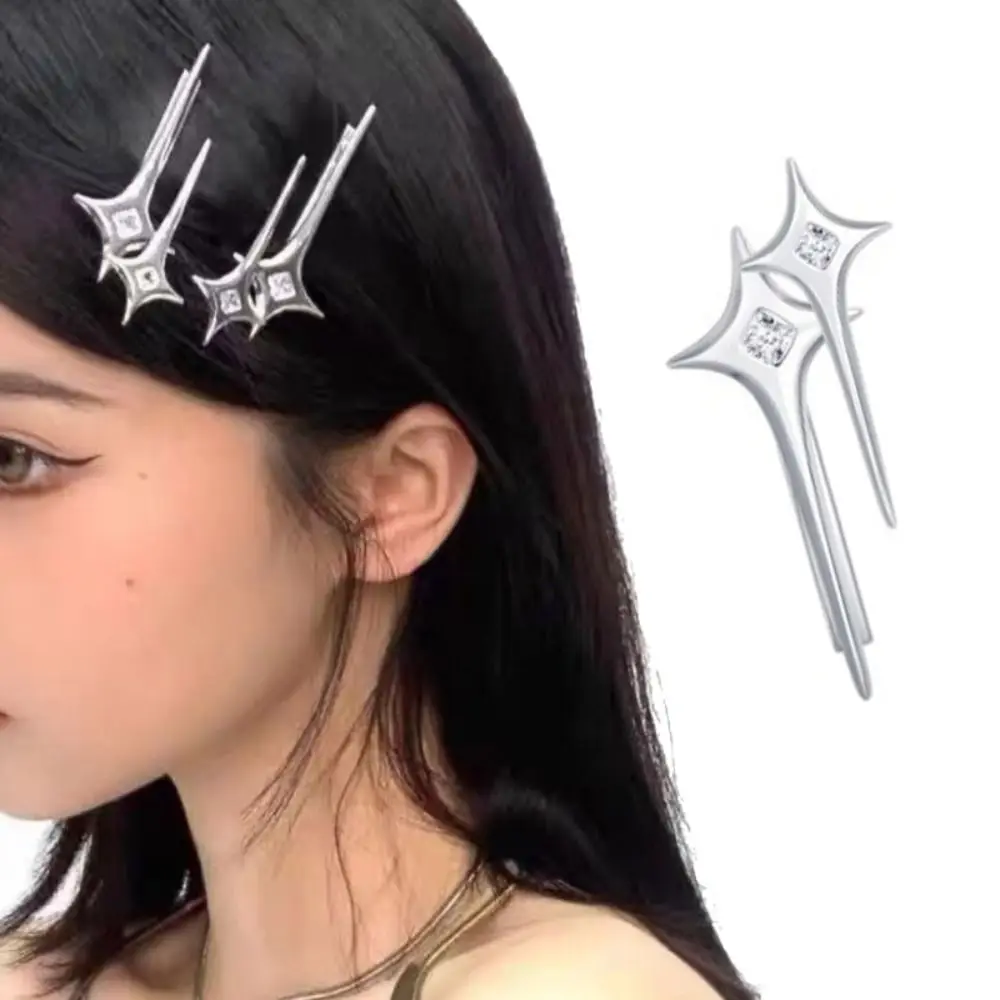 Зажим в виде утконоса металлические заколки для волос с бриллиантами серебряная