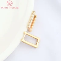 47652pcs 9x16 5mm 24k gold color brass with zircon earring hoop earring clasp high quality diy jewelry making accessories