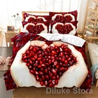 Комплект постельного белья с пододеяльником, пододеяльником и подушкой в форме сердца, 3 шт., 2 шт.