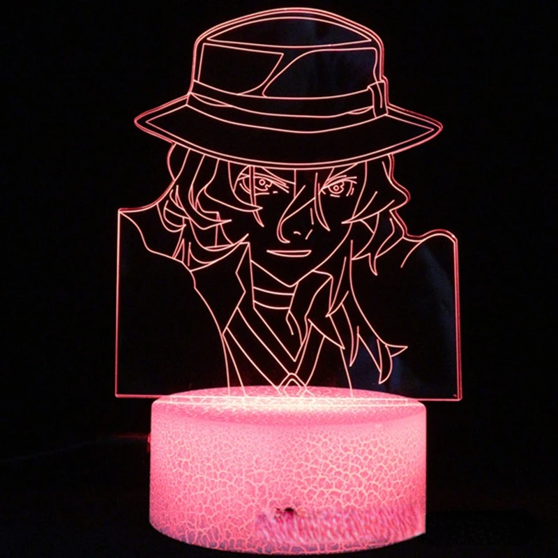 

Anime Bungo Stray Dogs 3D Night Light LED Lamp Mother Kids Bedroom Decoration Accessories Lampara De Noche Dormitorio Gifts Luz