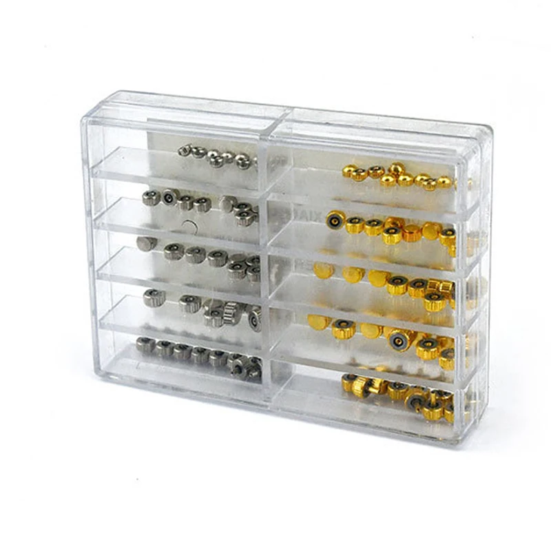 170/140/100/50 pcs Watch Crown Kit Watch Flat Head Watch Parts Replacement Accessory Watch Repair Watchmaker Professional Tool
