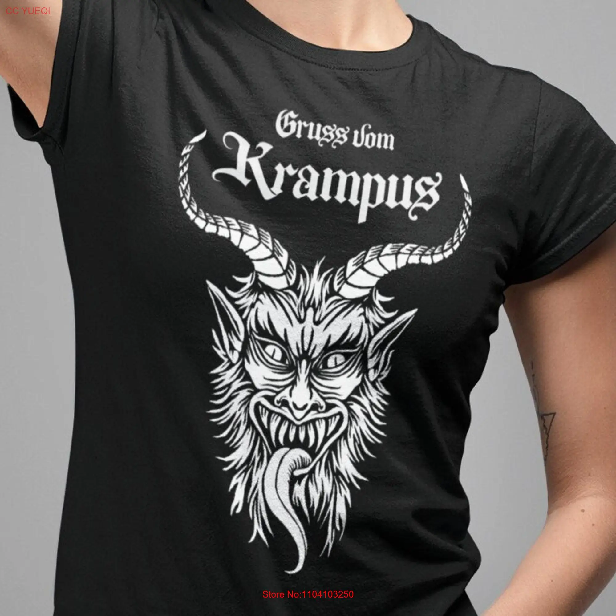 Krampus футболка Gruss vom черный ужас Рождество Готический Счастливый языческий Юль