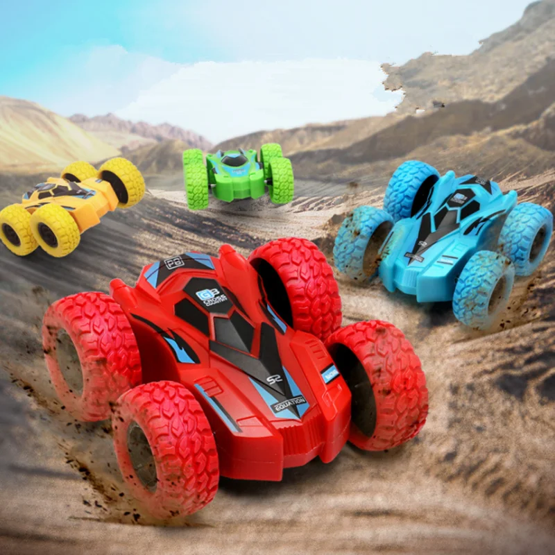 Детские игрушки Автомобиль на трении из ABS с двумя сторонами инерции Четырехколесный привод Большая игрушка Big Foot Внедорожник для детей Hot Wheels Stunt.