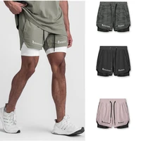 new running shorts men with lined 2022 summer quick dry sport gym shorts men 2 in 1 fitness training workout sports shorts male