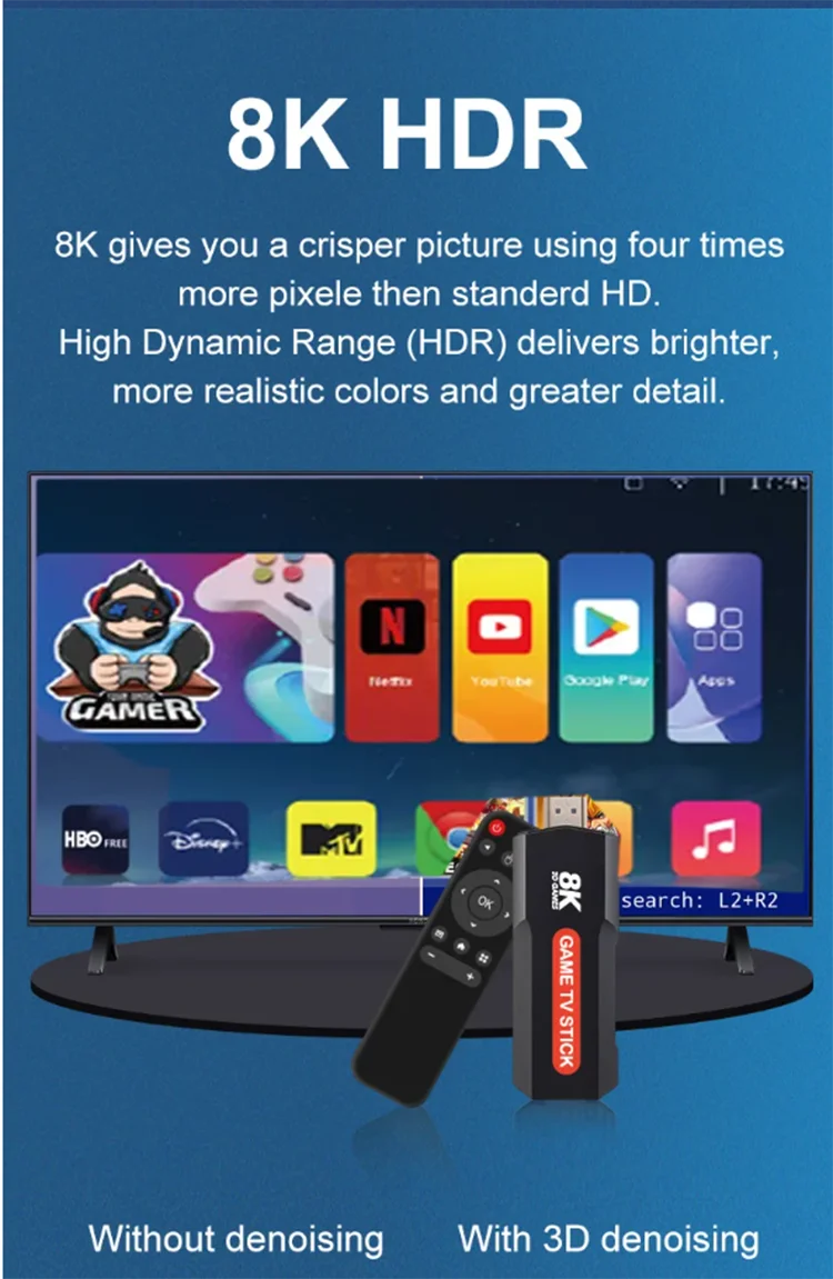 Игровая консоль Q9 X2 с двойной системой для Android Game Stick 4K 64G 10 000 ретро-игр Поддержка