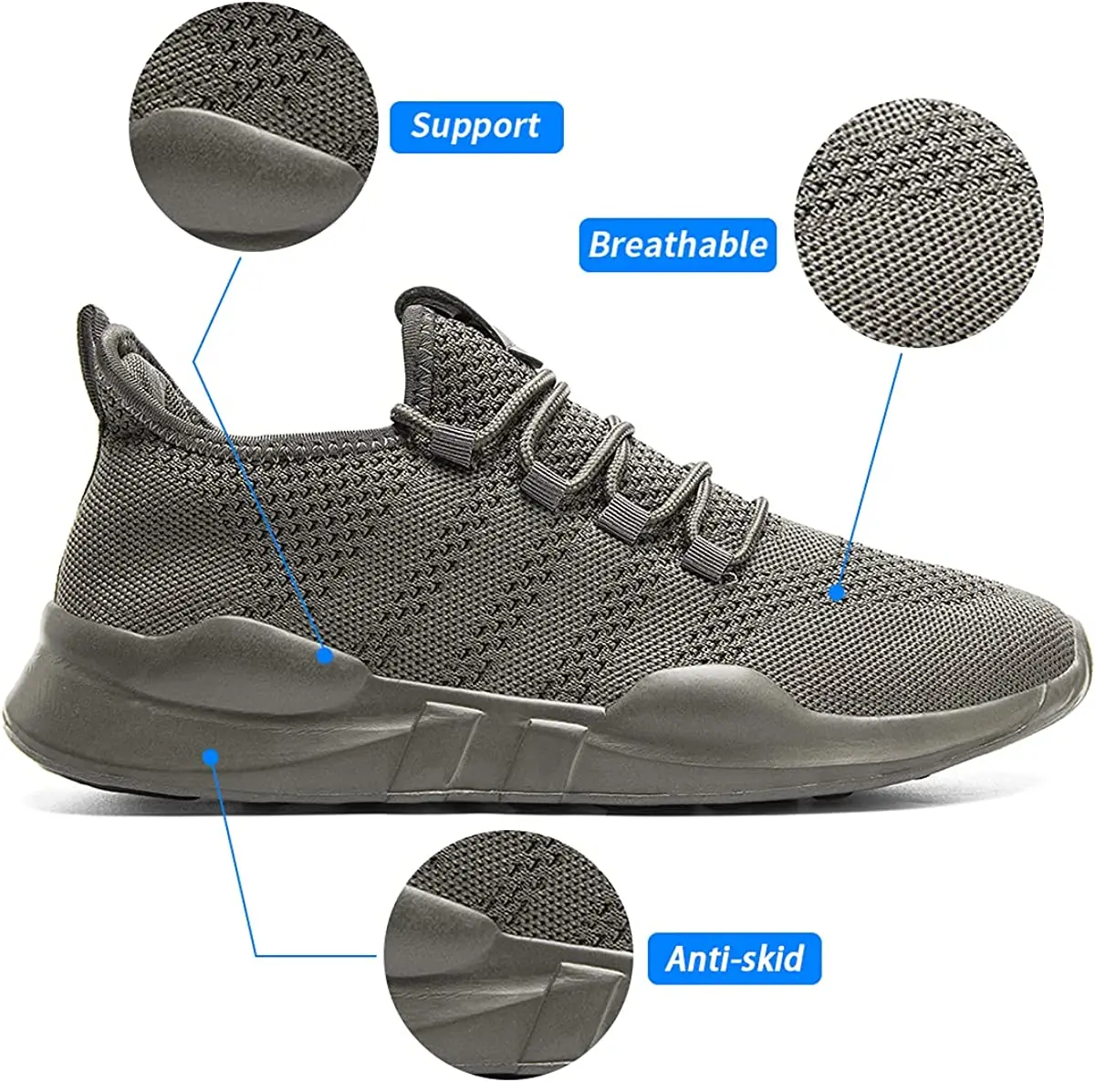 Damyuan Men Work Shoes Lightweight Sneakers Women Fashion Casual Walking Shoes Breathable Slip on Mens Loafers Zapatillas Hombre