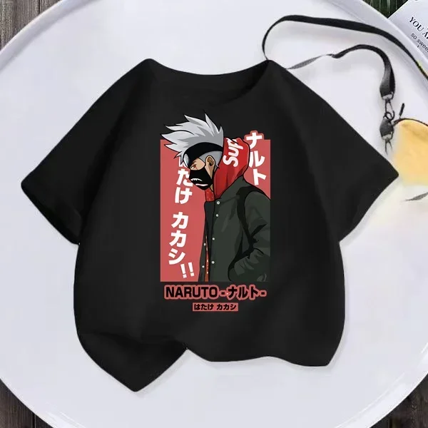 Футболка с коротким рукавом для мальчиков и девочек мультяшный Рисунок Аниме