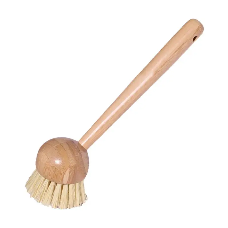 

Dish Scrub Brush Kitchen Dish Scrubber With Long Handle Beechwood Dish Brush For Dishes Pots Pans