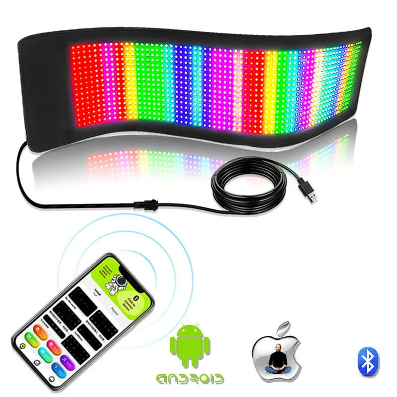 

Прокручивающийся рекламный Bluetooth-знак USB DIY, регулируемый рисунок, анимационный текст, Программируемый дисплей для логотипа автомобиля магазина