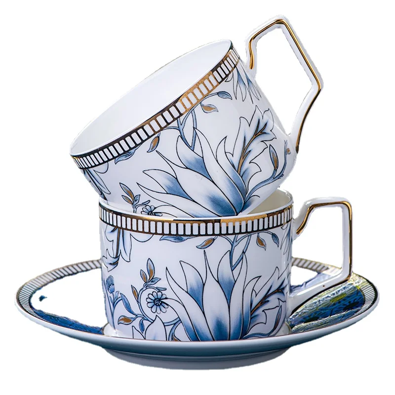 

Magnolia Flower Coffee Set Bone China Phnom Penh Cup Saucer Coffeepot Creamer Sugar Bowl Cake Decortion Plates Kitchen Tableware