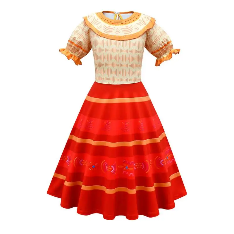 

En-canto Charm Isabella Costume Dress Madrid Animation Costume Girls Princess Dress Carnival Cosplay Costume For Girls Gift