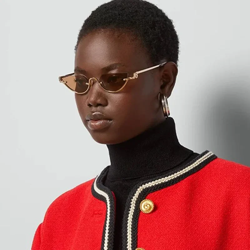 Роскошный брендовый дизайн треугольные солнцезащитные очки кошачий глаз