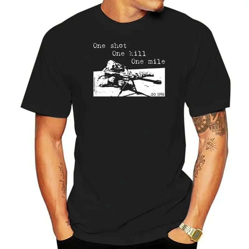 

2022 Hot sale Fashion PRO GUN SECOND AMENDMENT T-SHIRT NRA ARMY Barrett .50 sniper rifle Tee shirt