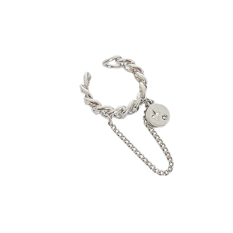 

PTQASP Fashion Star Open Rings Chain Women Chic Trendy Star Chain Rings Valentines Dating Jewelry Gift