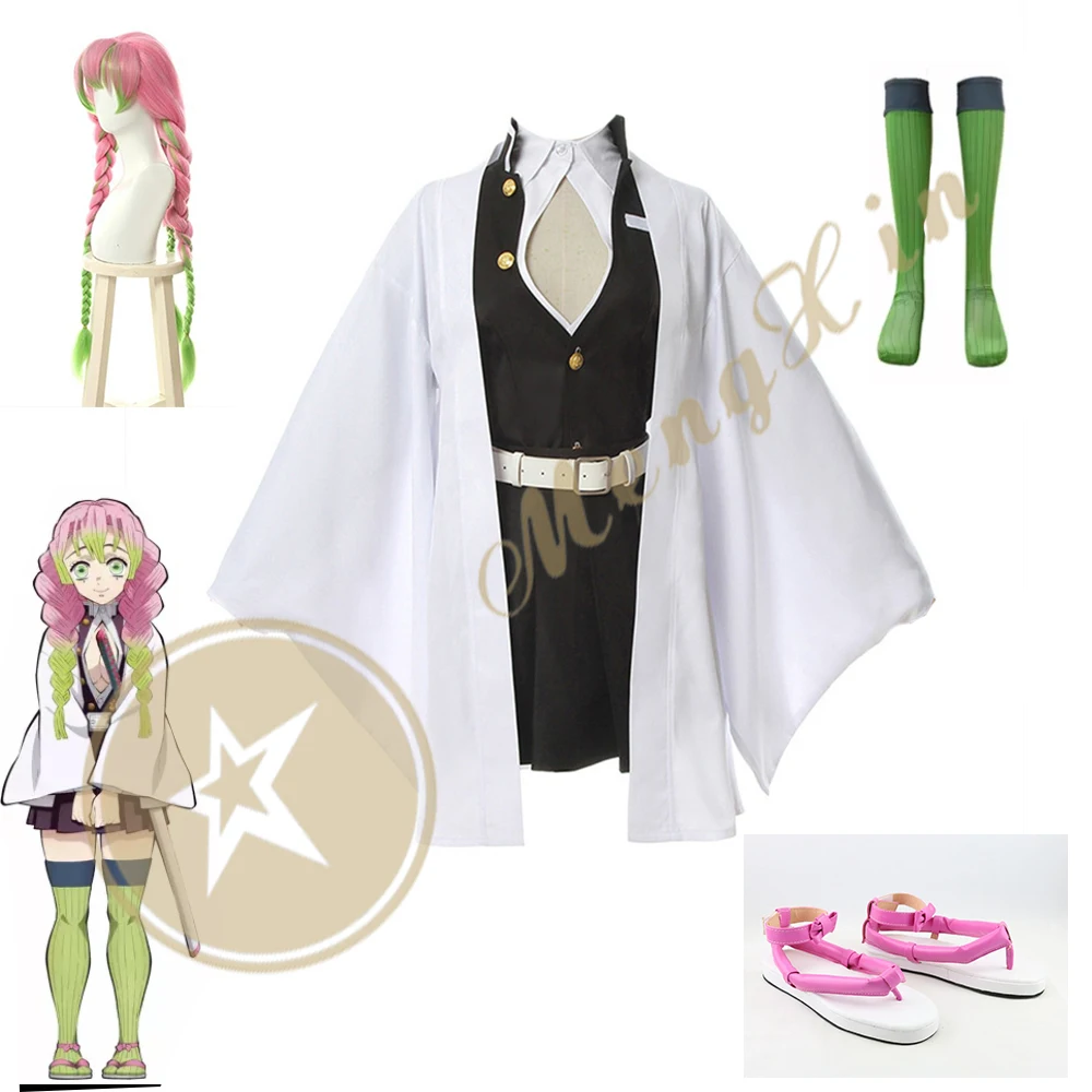 

Anime Demon Slayer: Kimetsu No Yaiba Kanroji Mitsuri Cosplay Costume Full Set Custom Made Halloween Dress Clothes