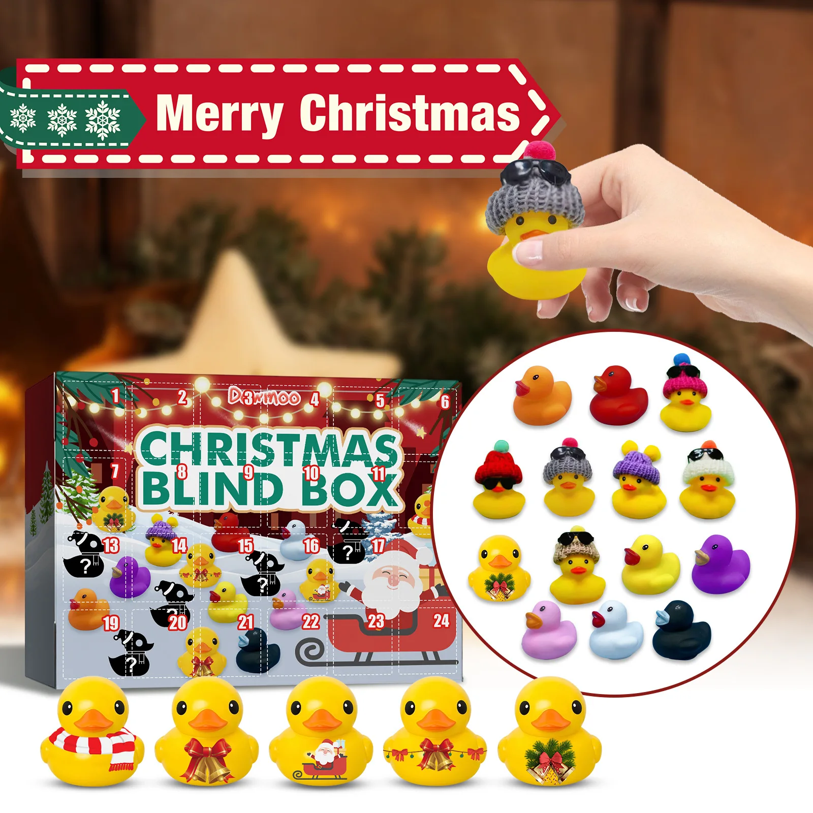 

Mysterious 2022 Christmas Advent Calendar Blind Box Duck 24Days Advent Calendar Countdown Surprises Squeaky Duck Advent Calendar