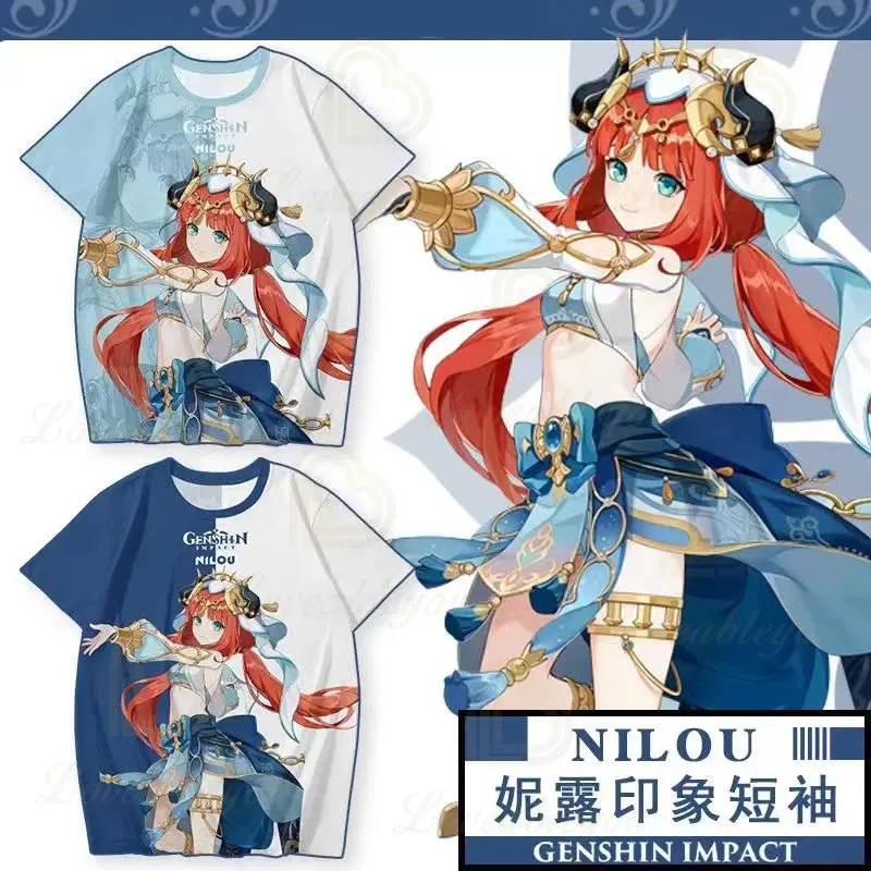 

The Original Genshin Impact Nilu Short-sleeved T-shirt Anime Cartoon Xumi Print Boys and Girls T Shirt Kids Clothes Summer