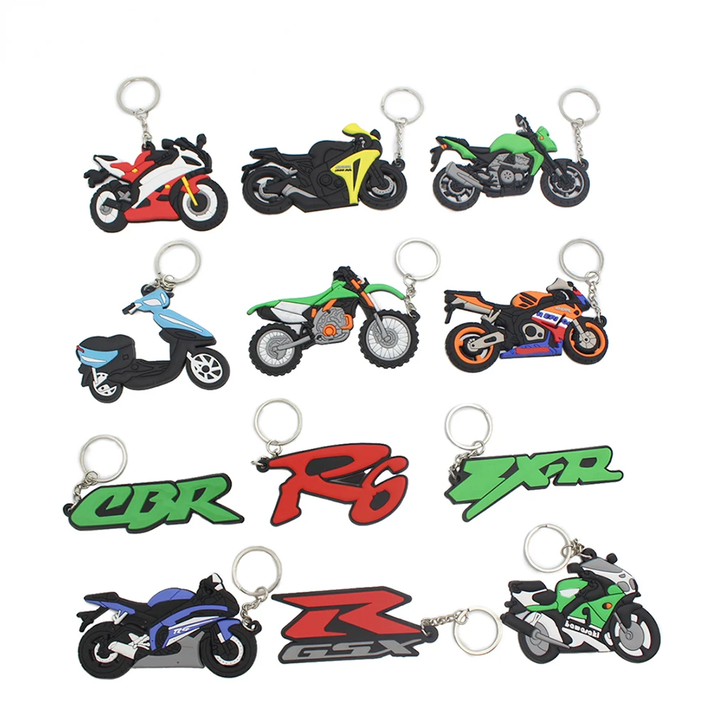 

Fashion Keychains Soft Rubber Motorcycle Key Ring for Yamaha R6 Honda CBR Kawasaki ZX-R SUZUKI GSXR Key Chain Souvenir Gift