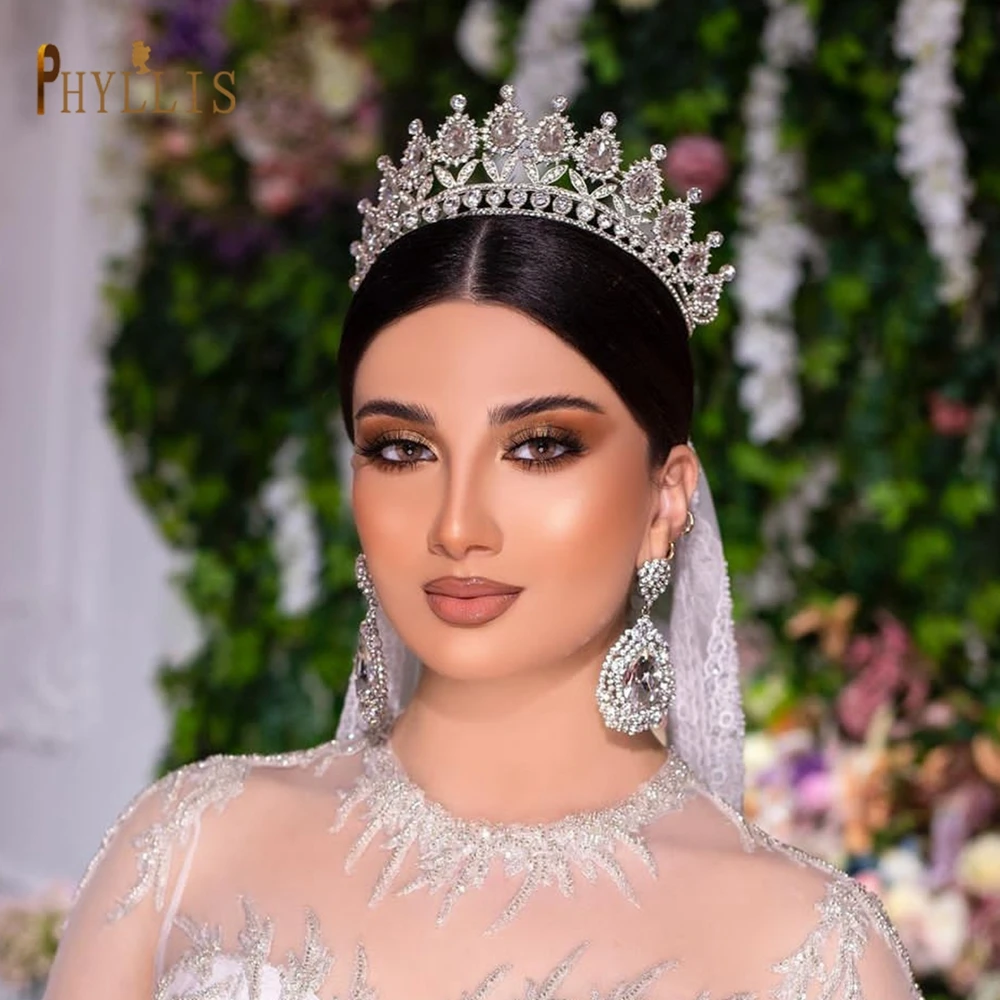 

A111 Luxury Rhinestone Bridal Tiara Crown Crystal Headwear Queen Diadem Wedding Hair Accessories Women Headpieces Pageant Crowns