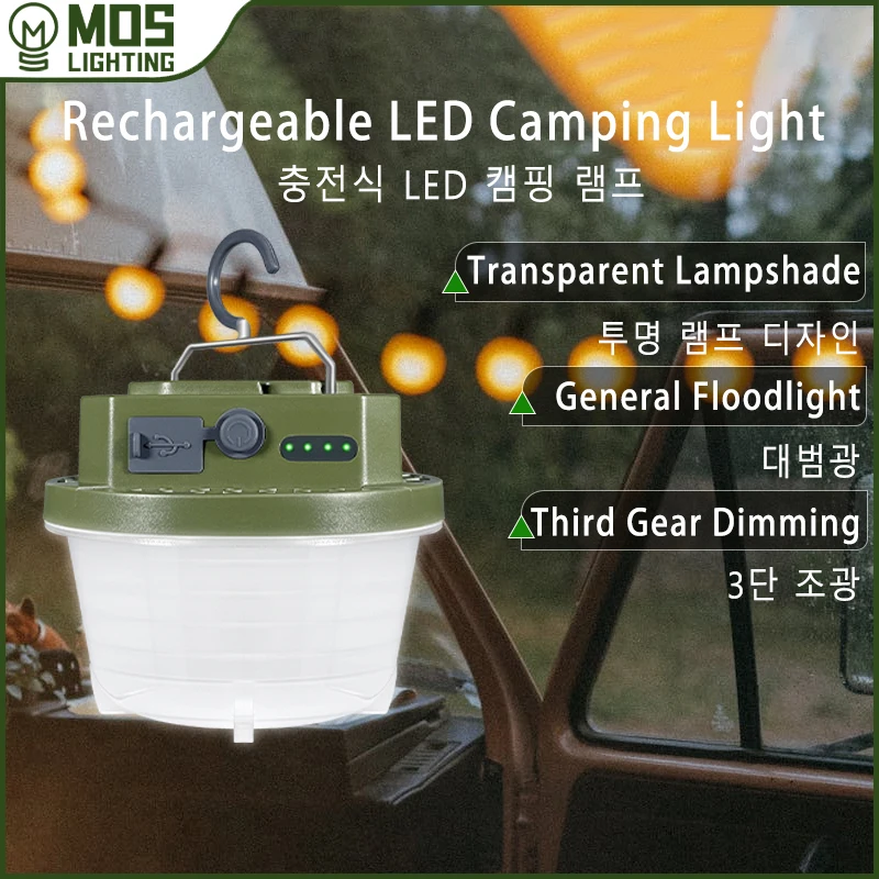 Портативный высокомощный перезаряжаемый Магнитный фонарик MOSLIGHTING 6600 мАч фонарь