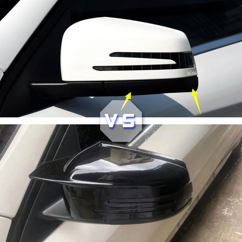 Черные боковые зеркальные крышки для Mercedes-Benz C класса W204 2008-2013 C180 C200 C250 C300 C350 C400 C43