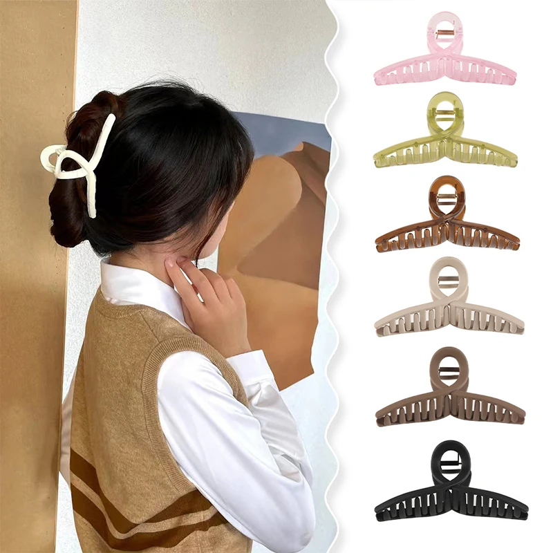 

13cm Large Cross Hair Clip Ins Senior Sense Pan Hair Grab Clip Back Head Shark Clip Female Hair Grab Hair Accessories Wholesale