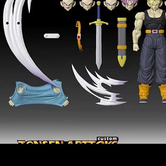 Фото 100% в наличии, оригинальные переиздания Tonsen Arttoys Kamione Trunks Dragon Ball Z Super Saiyan SSJ SSJ2 Trunks 05a 05b Аниме Фигурка №3