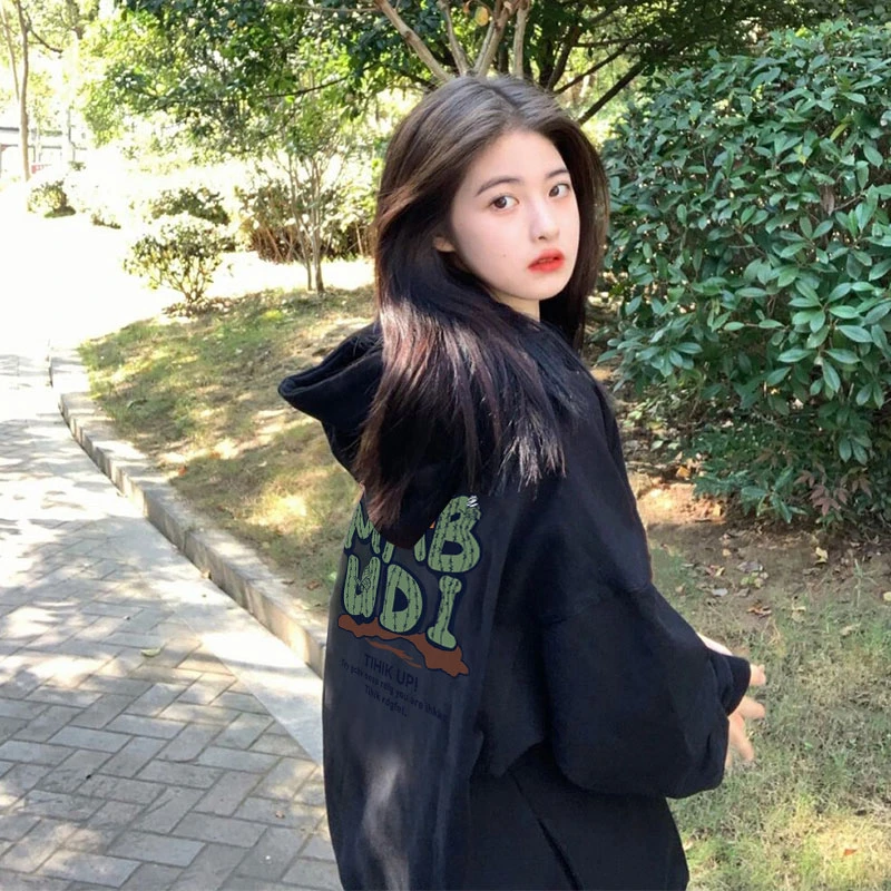 

Hoodie with Men's and Women's Y2k Clothes Oversize Sweatshirts Alphabet Lazy Wind Sweater Autumn Winter Korean Version Sweat