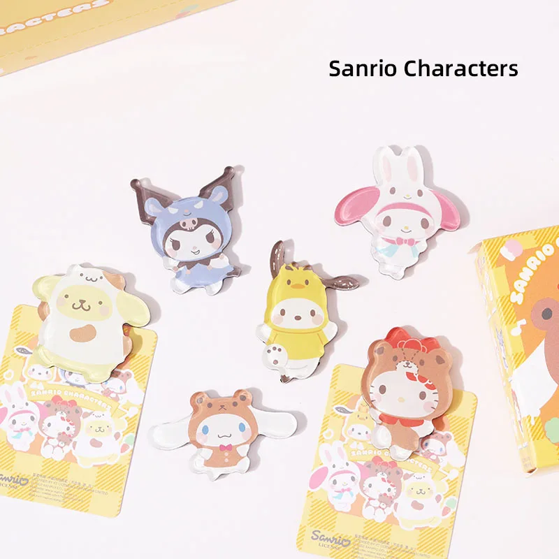 

Sanrioed Cartoon Kuromi My Melody Kawaii Fridge Sticker Ins Girl Heart Cinnamoroll Magnetic Fridge Sticker Ornament (Random One)