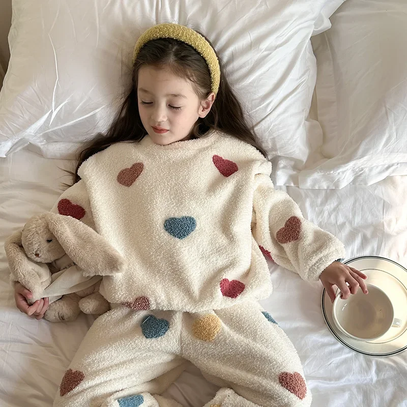 2024 милая теплая композитная хлопковая бархатная домашняя одежда с вышивкой и