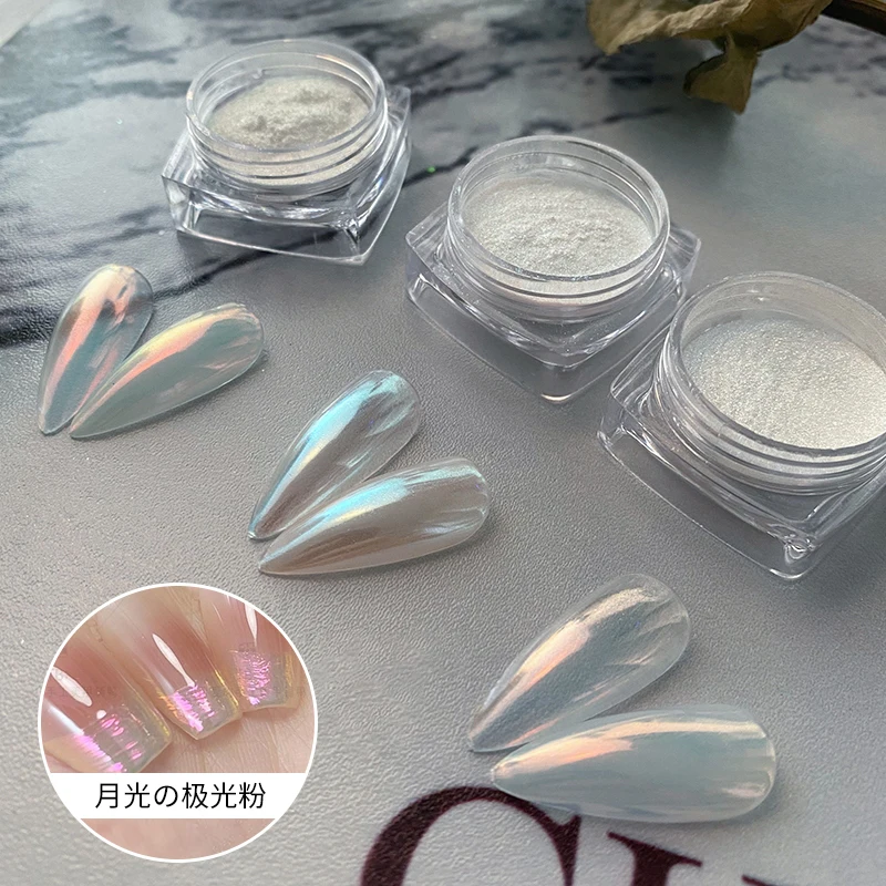 

1&3 Jars Mirror Nail Powder Pigment Fairy Glossy White Pearl Powder Nail Art Glitter Dust Chrome Aurora Manicure Nail Decoration