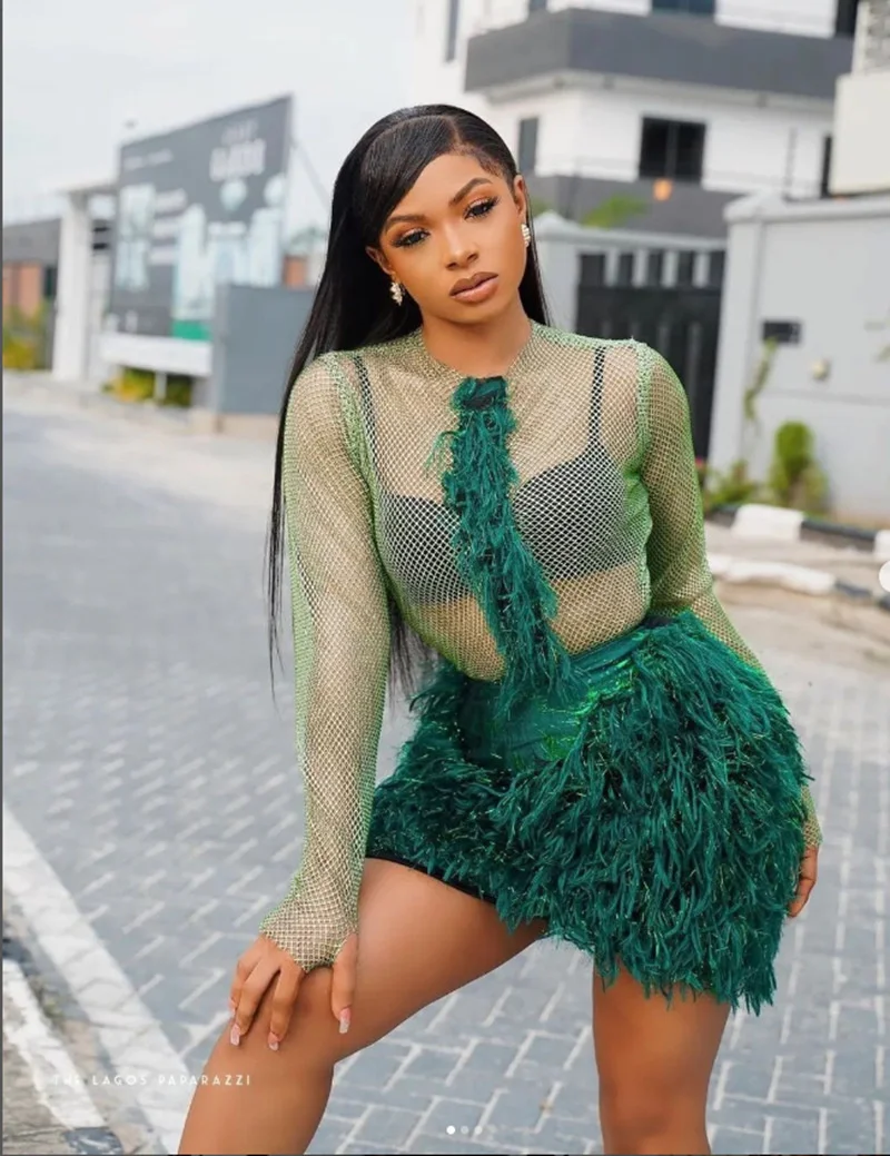 

Women's Autumn New Sexy Mesh Bra Feather Temperament Wrap Hip Short Dress