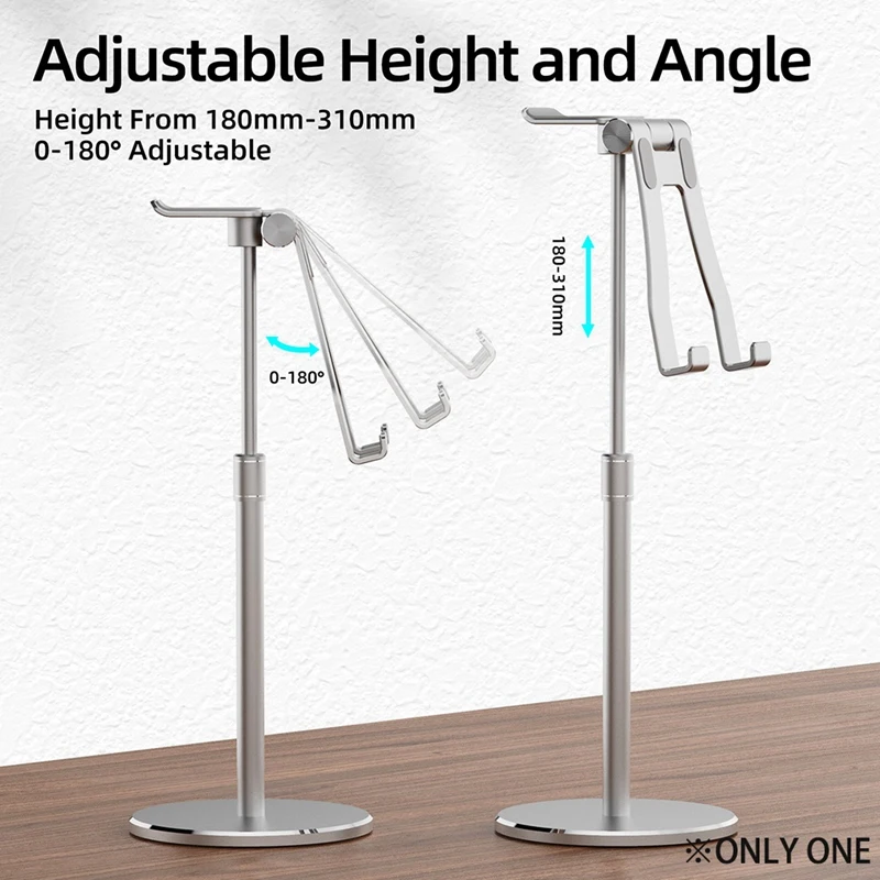 

Free Hands Tablet Accessories 2 In 1 Telescopic Stable Mobile Phone Holder Office Tools Aluminum Alloy Headphones Holder Stand