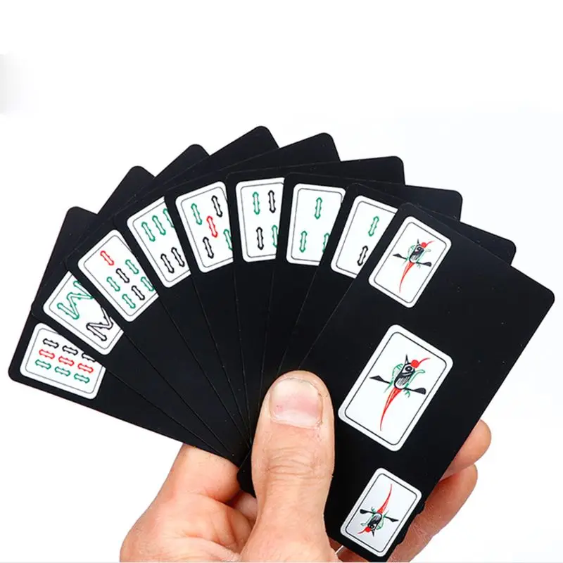 

Chinese Traditional Mahjong Playing Cards Waterproof PVC Plastic Mahjong Poker Classic Magic Skill Tool