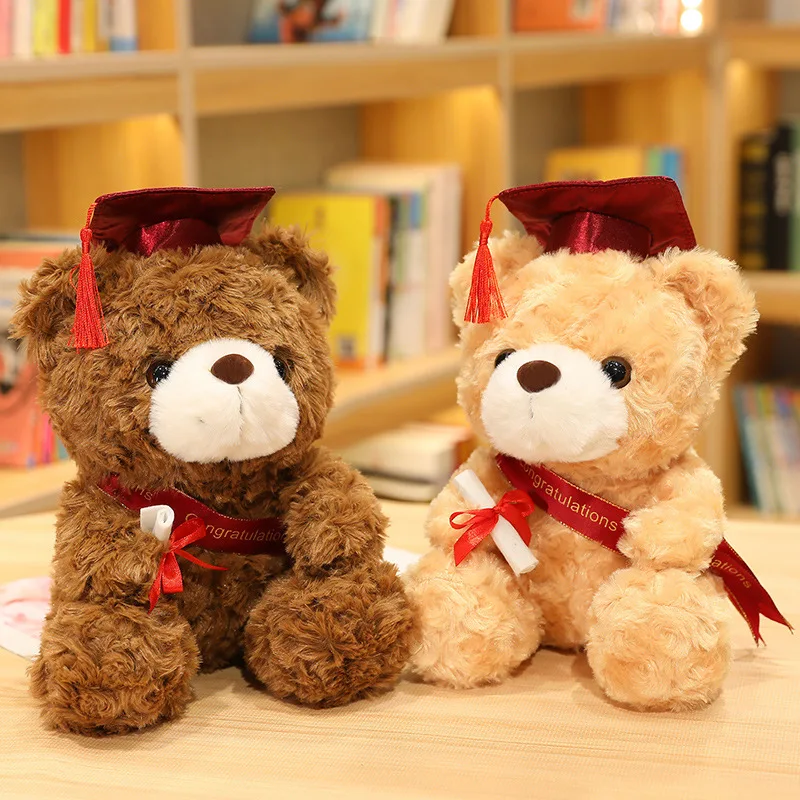 

Kawaii Hat Study Bear Plush Toy Stuffed Soft Kawaii Teddy Bear Animal Dolls Pillow Gifts for Kids Children Student Girls