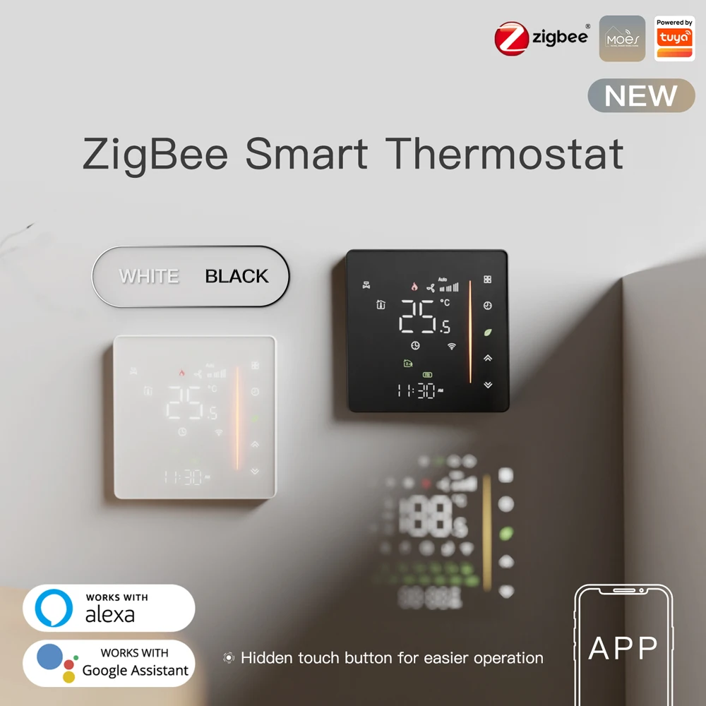 

Tuya Zigbee Thermostat Temperature Controller 5A 16A Water/Electric Heating Gas Boiler Humidity Control For Alex Google Home