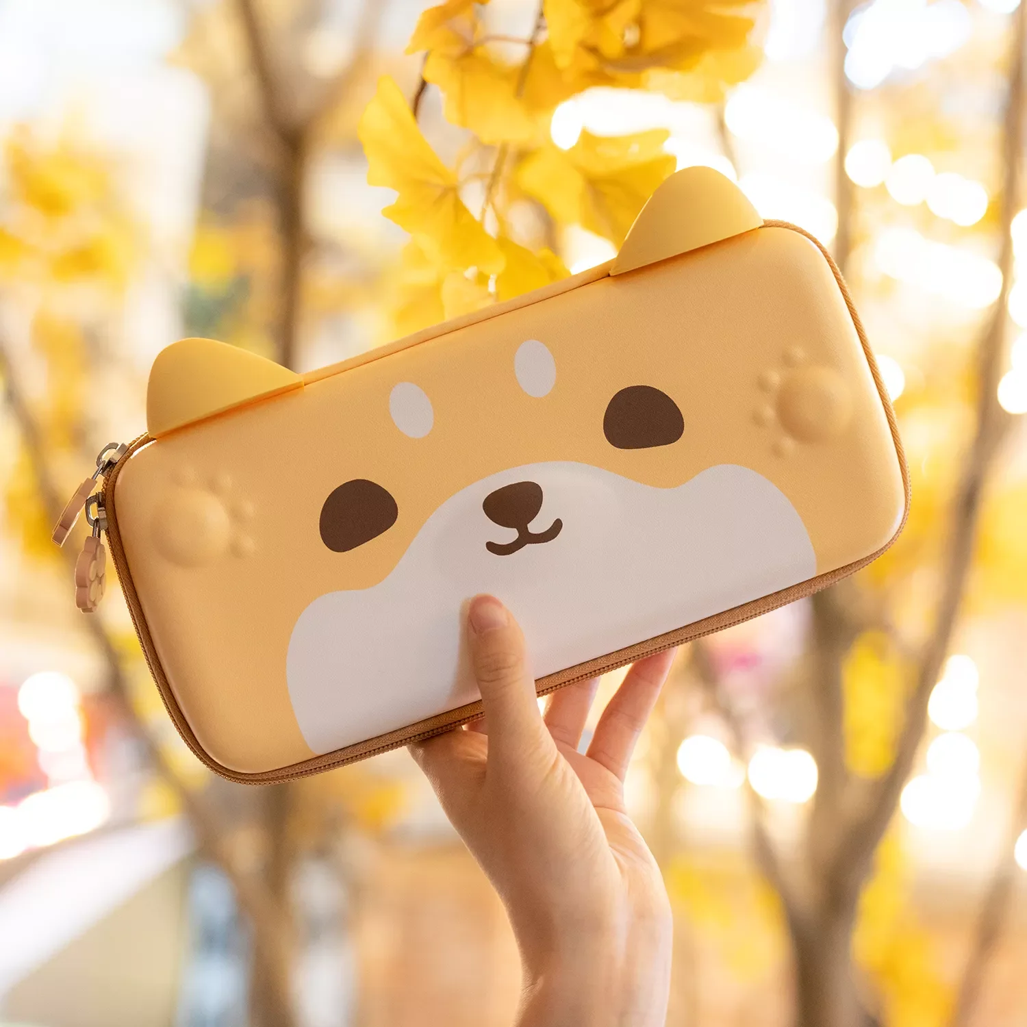 

GeekShare Cute Dog Ears Yellow Storage Bag Protables For Nintend Switch Strap Pharaoh Travel Carrying Case for Nintendo Switch