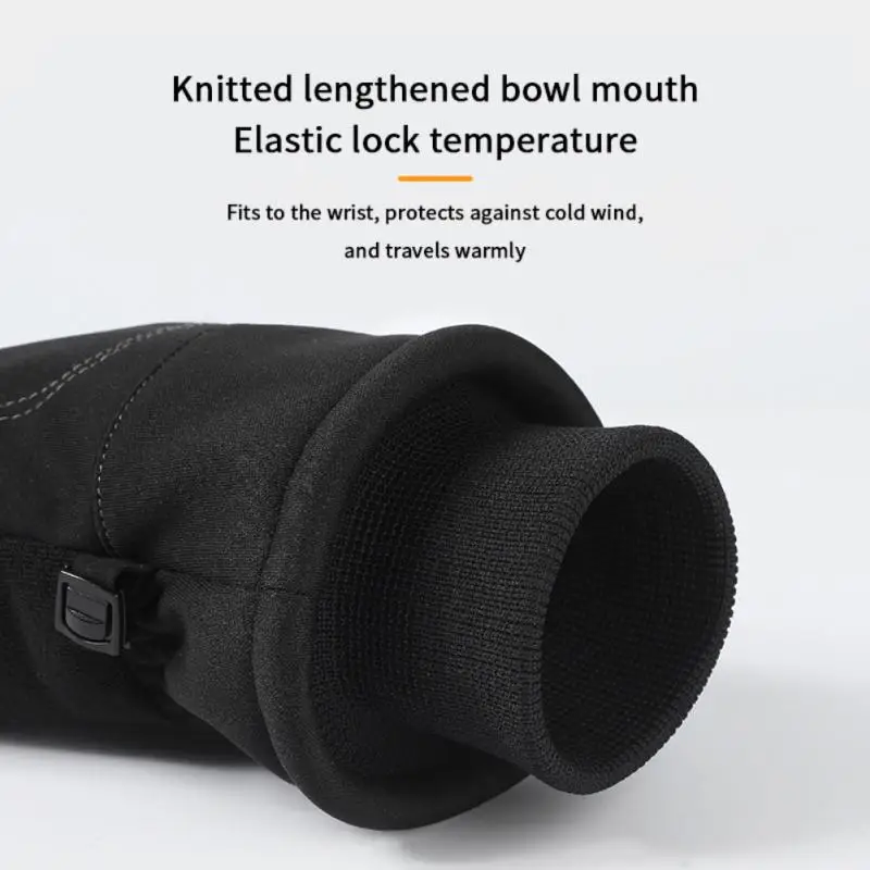 

Велосипедные перчатки с закрытыми пальцами, велосипедные перчатки, флисовые варежки с защитой от потери и пряжкой для сенсорного экрана, силиконовые Нескользящие, искусственная пленка