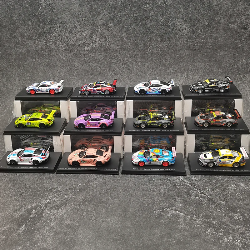 

Модель гоночного автомобиля Spark 1:64 Porsche * che 911 RSR Розовая Свинья Le Mans, коллекция, орнамент из смолы