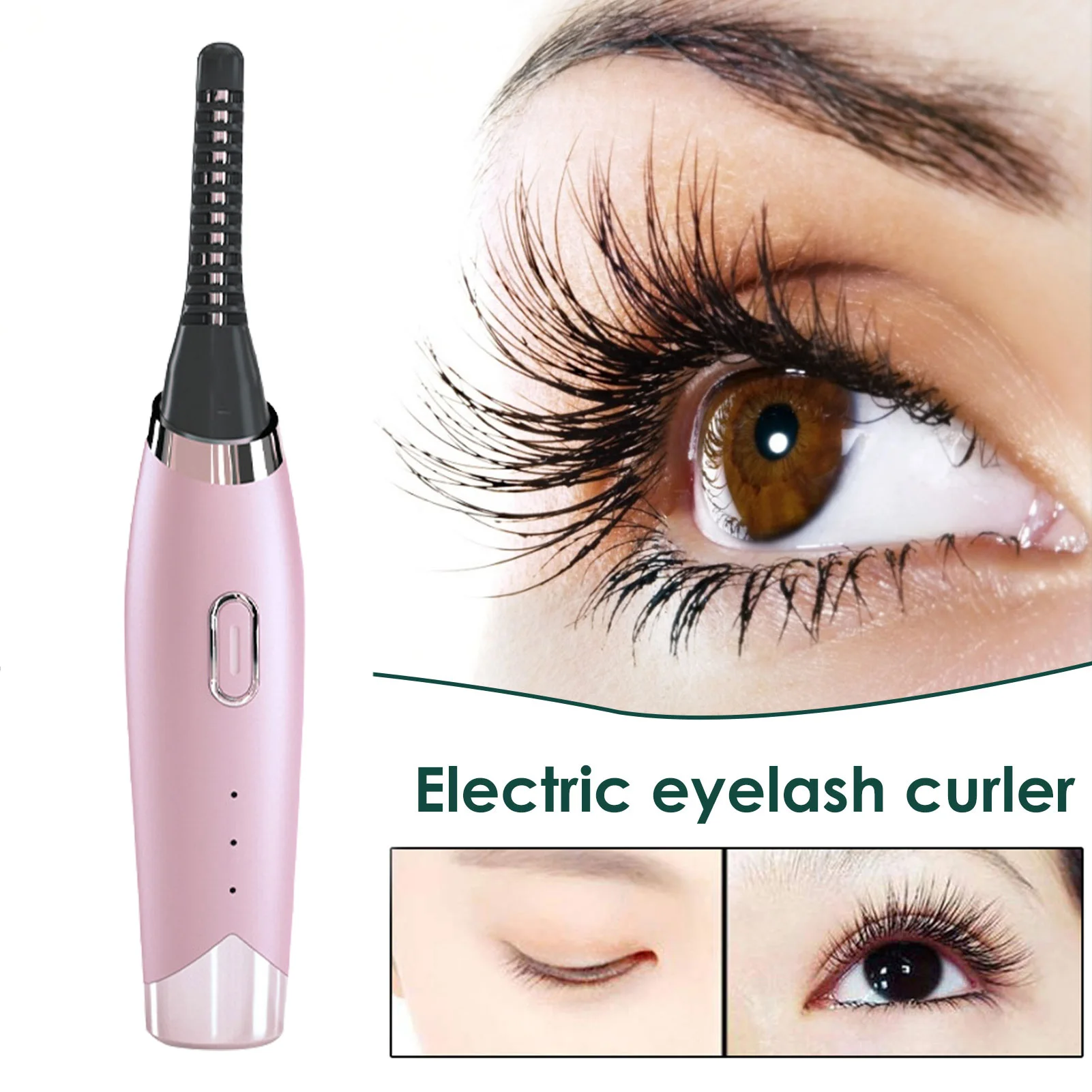 

Electric Heated Eyelash Curler Makeup Tools For Women USB Rechargeable Eyelashes Curler Quick Heating Long Lasting Makeup