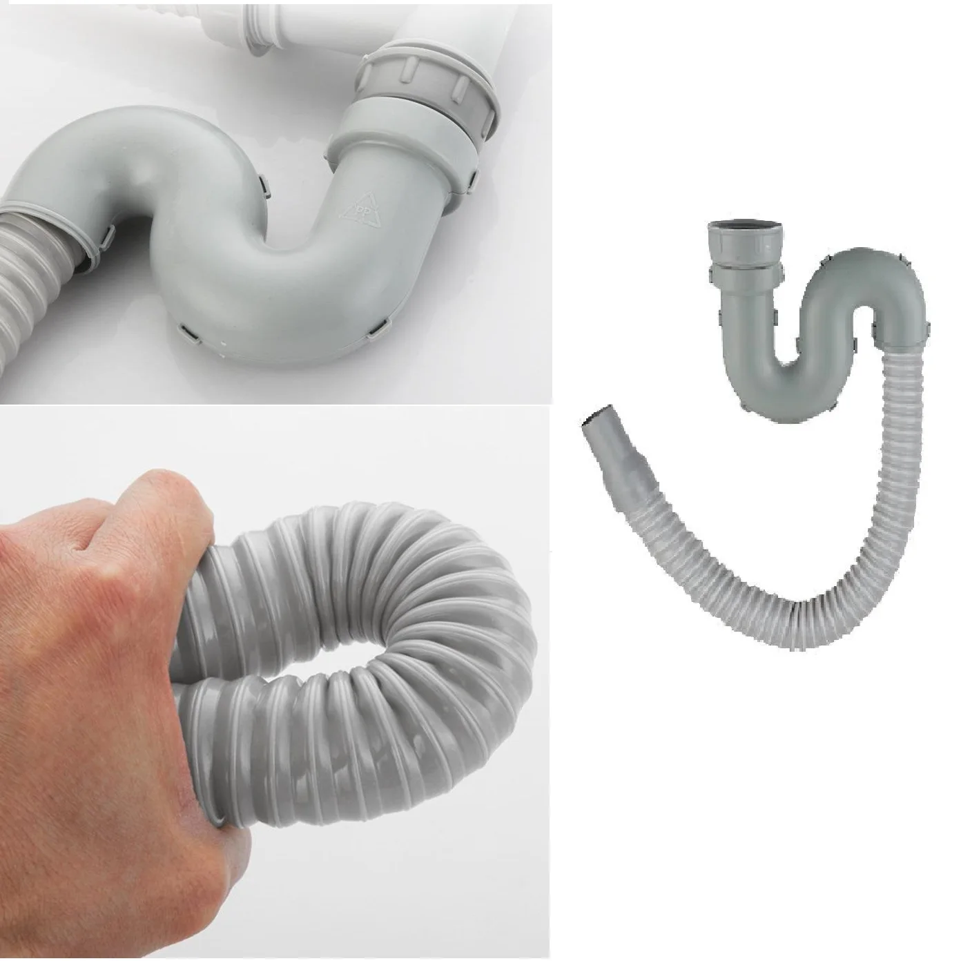 

S-bend Design Plastic ABS Sink Water Pipe Drain Sewer Pipe Wash Basin Dishwasher Anti-blocking Waste Pipe For Bathroom Basin