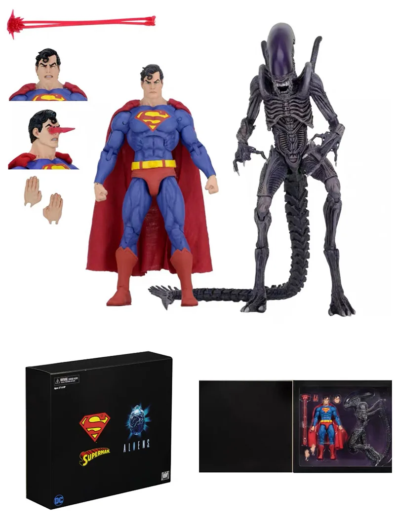 

Neca Superman Batman VS Alien Figure Xenomorph NYCC 2019 Action Figurine Collectible Model Toys 2pcs/set Room Decoration Gift