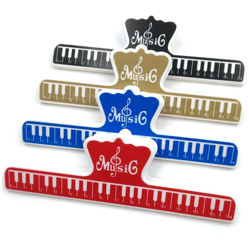 

4 Pcs Music Book Note Paper Ruler Sheet Music Spring Clip Holder For Piano Guitar Violin Viola Cello Performance