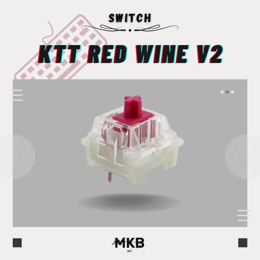 

KTT Red Wine Switch V2 RGB Transparent Customize GK61 Anne Pro 2 For Mechanical Keyboard Content Linear 3 Pins POM Axis 43g