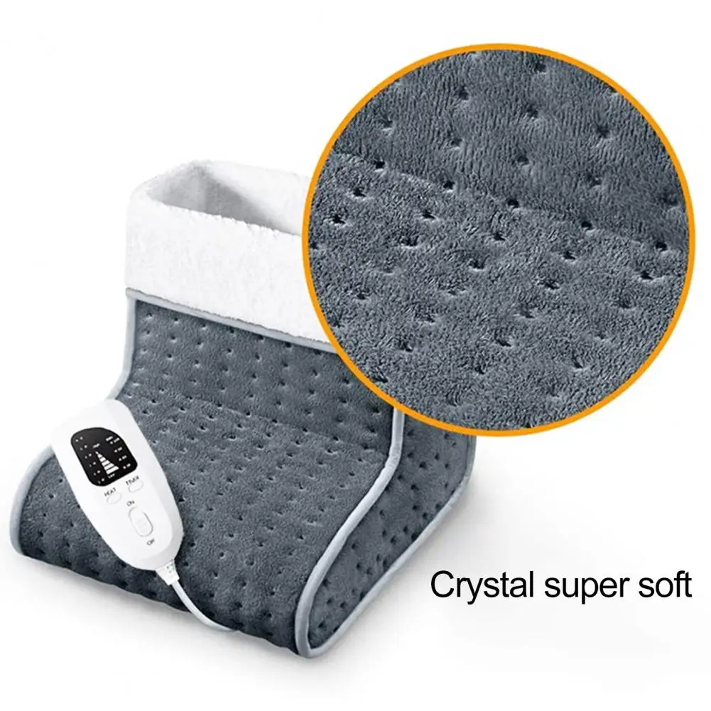 

1 Set Comfortable Foot Heater Soft Fabric Heating Boots Intelligent Temperature Control Plush Heated Foot Warmer Keep Warm