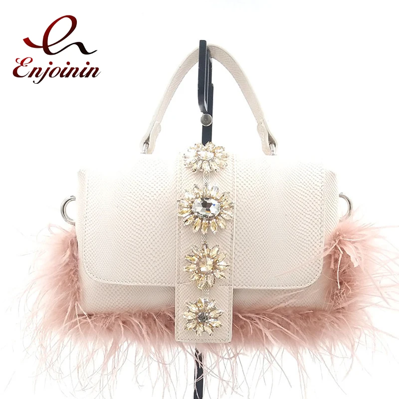 Роскошный вечерний клатч с бриллиантами и перьями для женщин шикарная