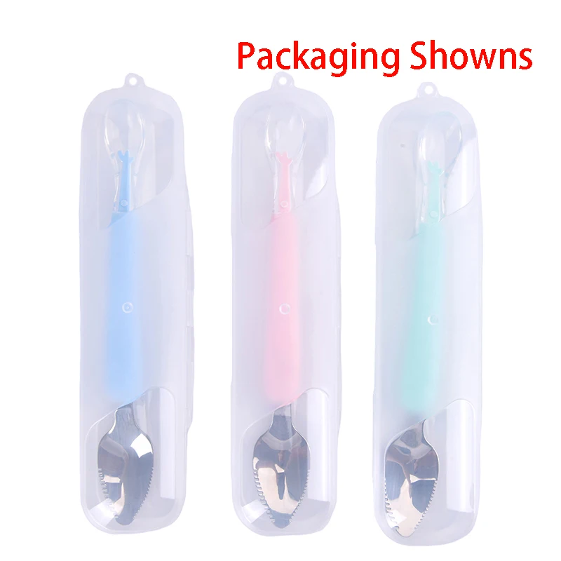 

Dual Use Solid Food Feeding Spoons For Baby Silicone Soft Training Feeding Spoons for Children kids Infants Temperature Sensing